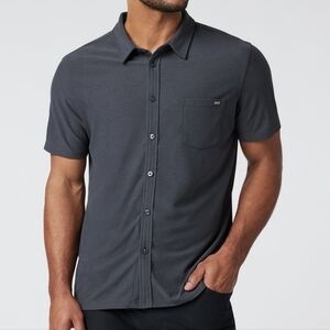 Vuori Men's Gray Short Sleeve Button Down Shirt
